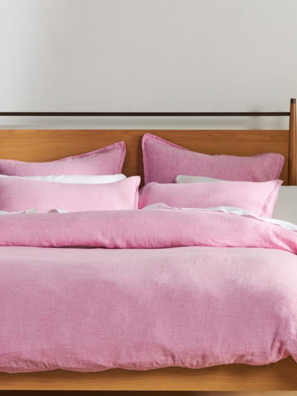 Pink Linen shams
